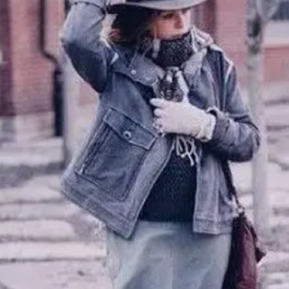 EUC FREE PEOPLE railroad knit pin stripe black grey jacket size S/M - Picture 5 of 16